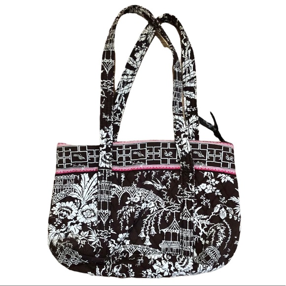 Vera Bradley Imperial Toile Brown, White and Pink Shoulder Bag - Picture 1 of 6